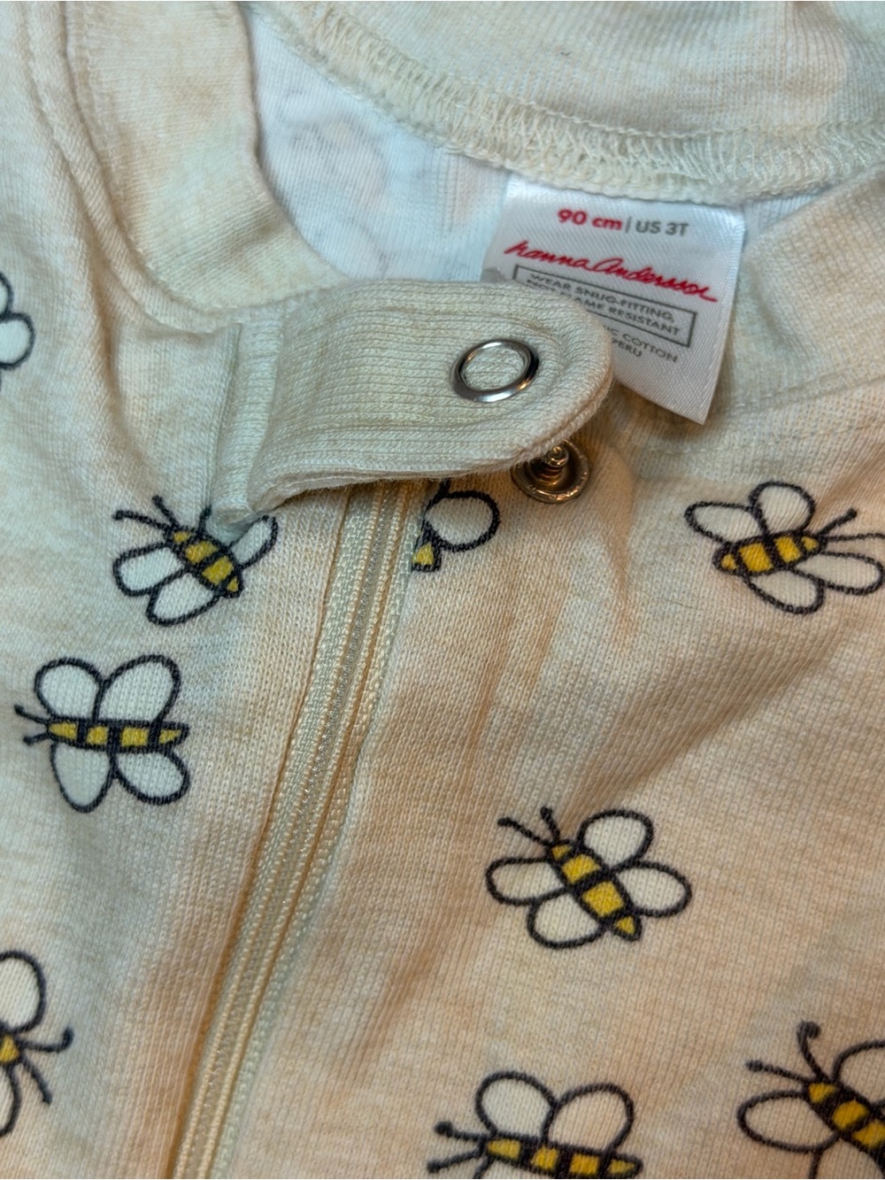 Hanna Andersson Yellow Bee Print Short-Sleeve One-Piece - Picture 4 of 6
